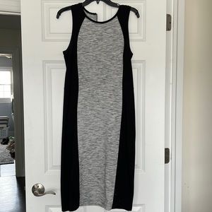 2/$28 FLASH SALE - Athleta Black and Heather Gray Sleeveless Midi Dress